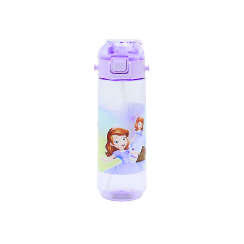 Children's water bottle with princess design on a white background