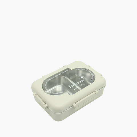 Rectangular white pet food container with a clear lid on a white background