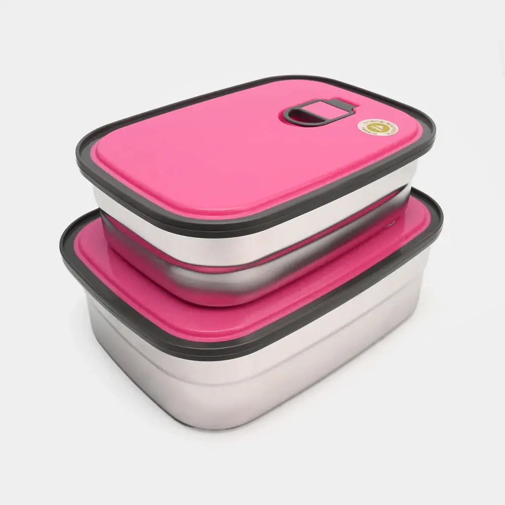Rectangle Stainless Steel Box (Pack of Two) Bento Bunny